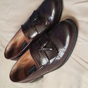 Rich mahogany brown slip-on leather loafers